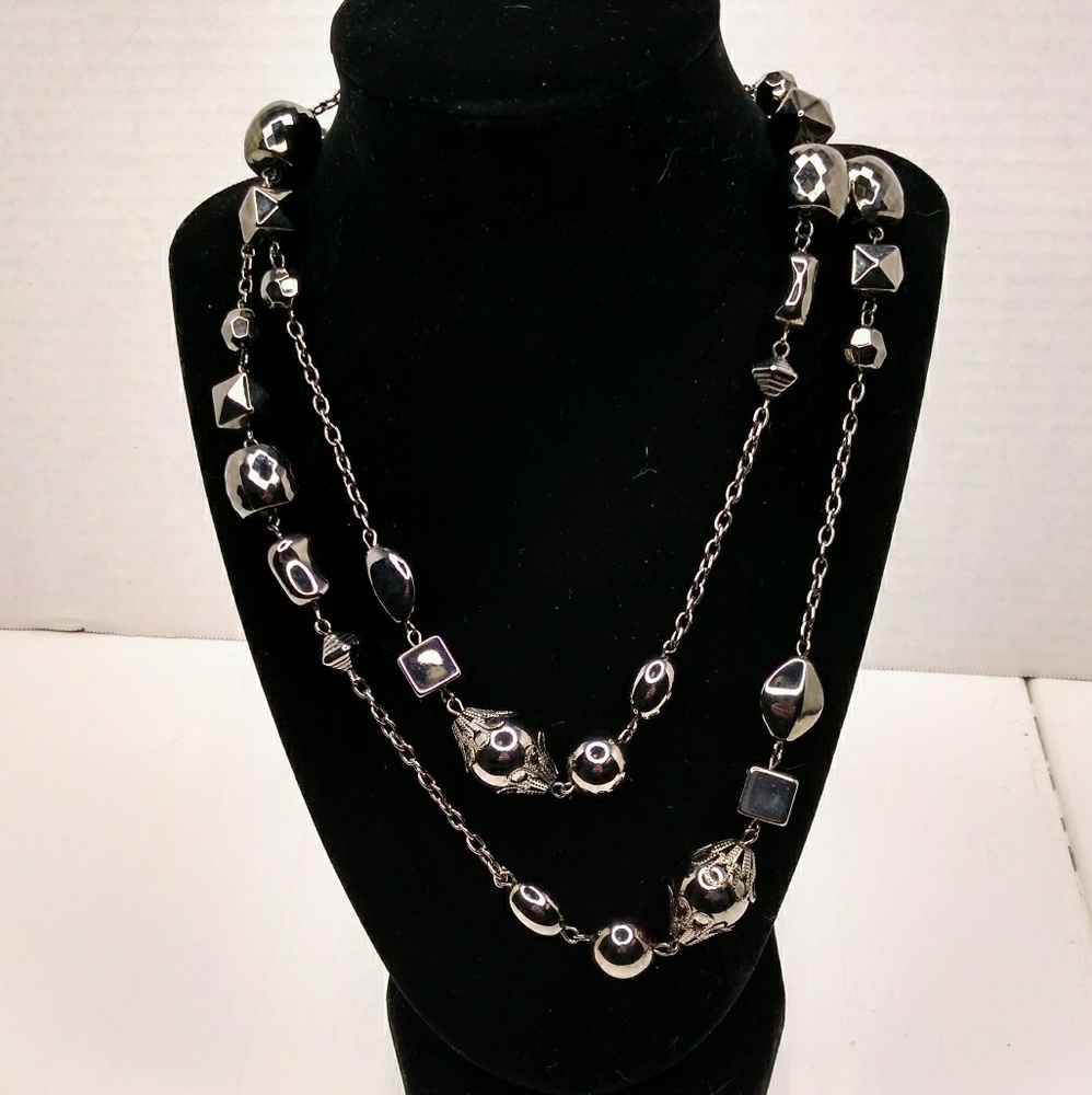 Gunmetal beaded necklace
